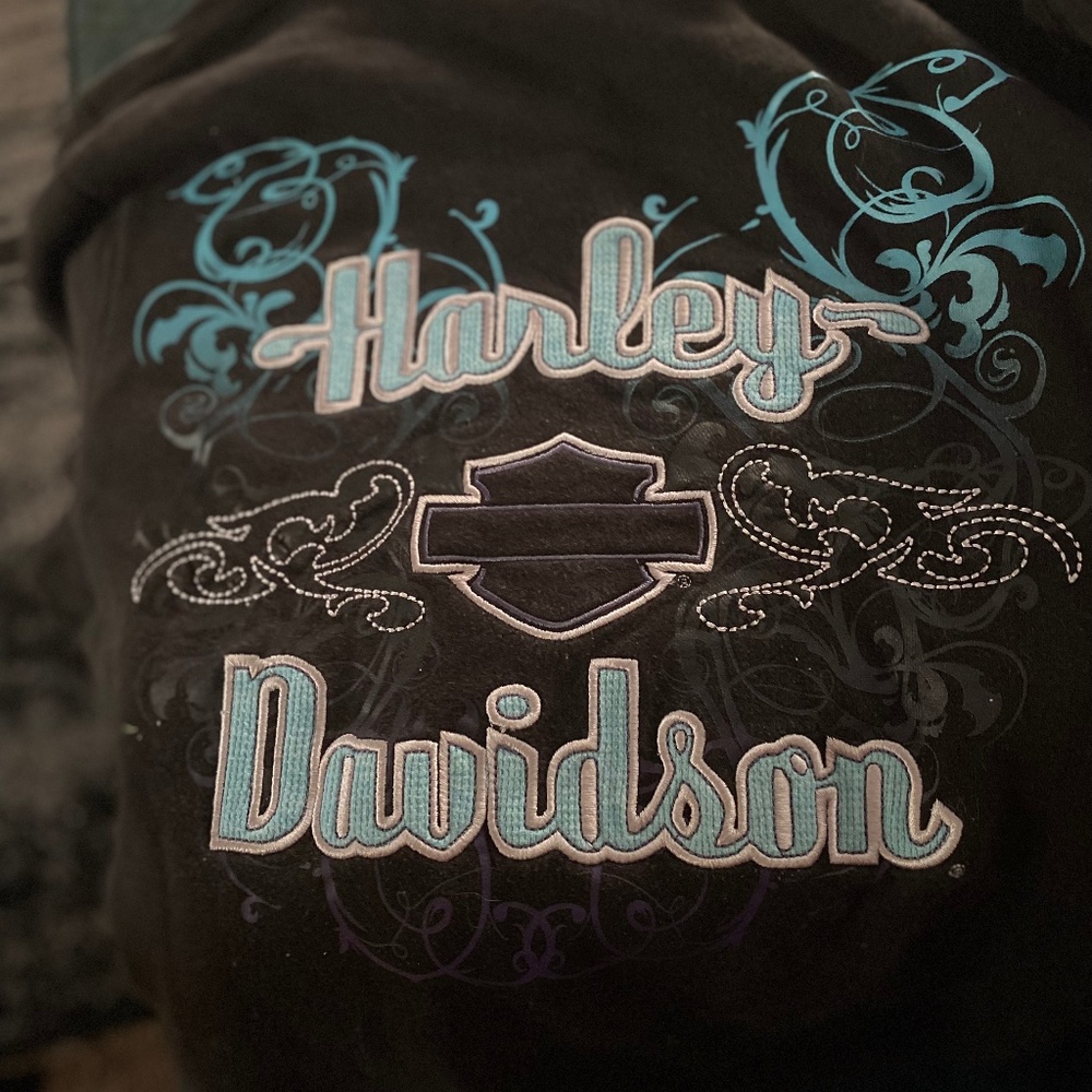Harley Davidson women zip front hoodie